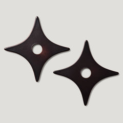 ADA Pair of Small Star Pull Backplates - Blackened Bronze