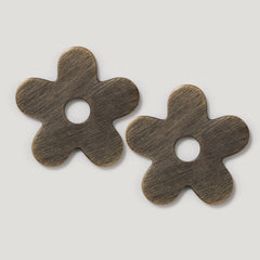 Plank Hardware ADA Pull with Flower Backplate - Antique Brass