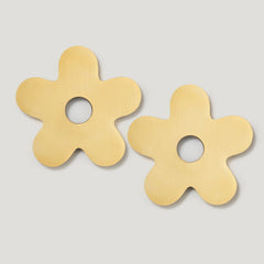 Plank Hardware ADA Pull with Flower Backplate - Brass