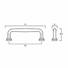 Plank Hardware ADA Pull with Flower Backplate - Polished Nickel