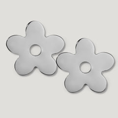 Plank Hardware ADA Pull with Flower Backplate - Polished Nickel