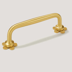 Plank Hardware ADA Pull with Flower Backplates - Brass