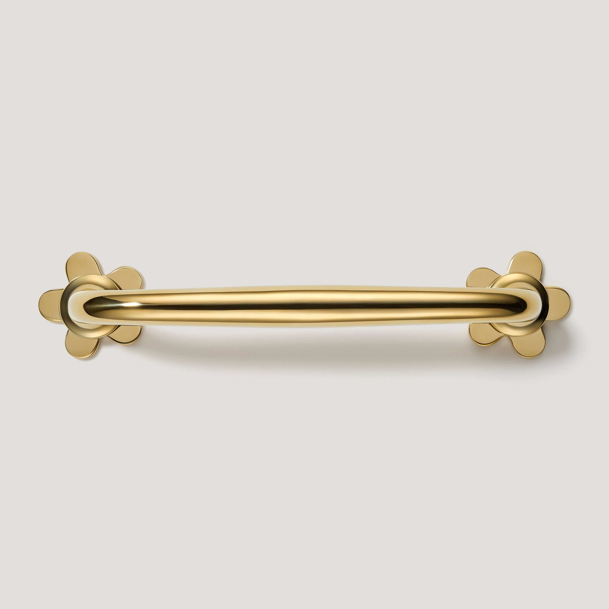 Plank Hardware ADA Pull with Flower Backplates - Unlacquered Brass