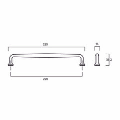 Plank Hardware ADA Pull with Star Backplates - Antique Brass