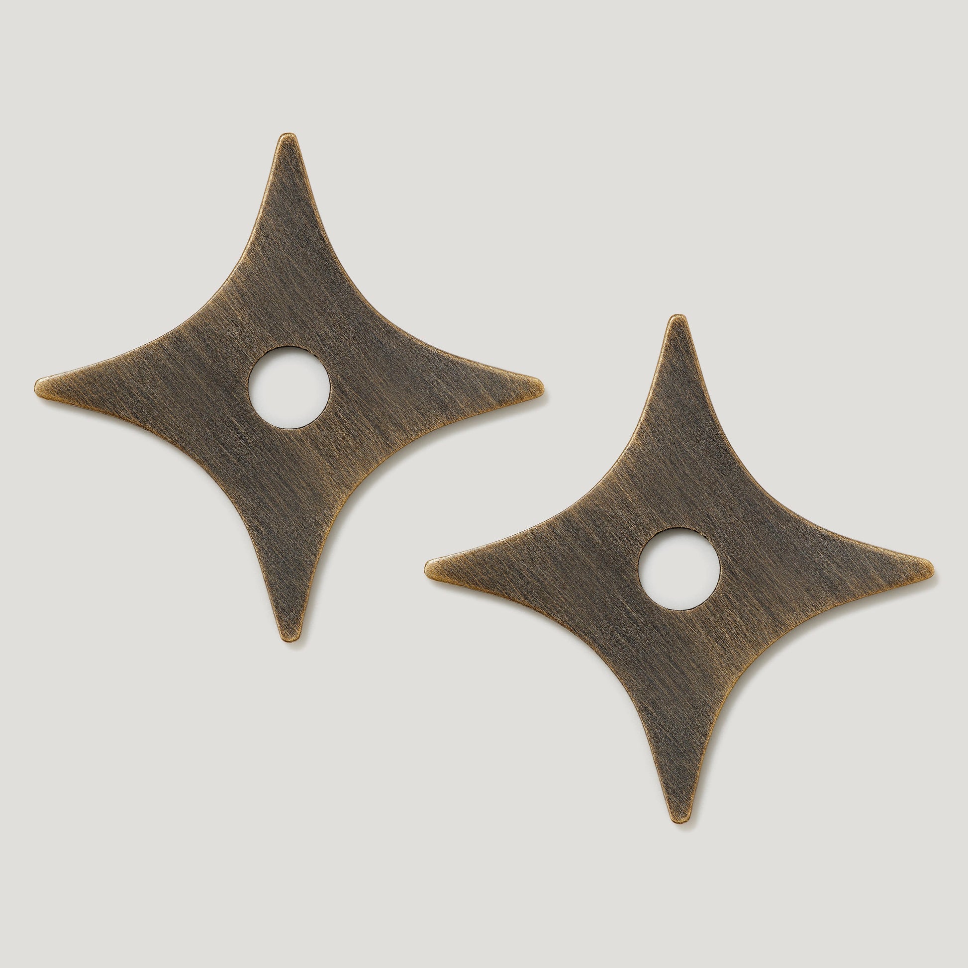 Plank Hardware ADA Pull with Star Backplates - Antique Brass