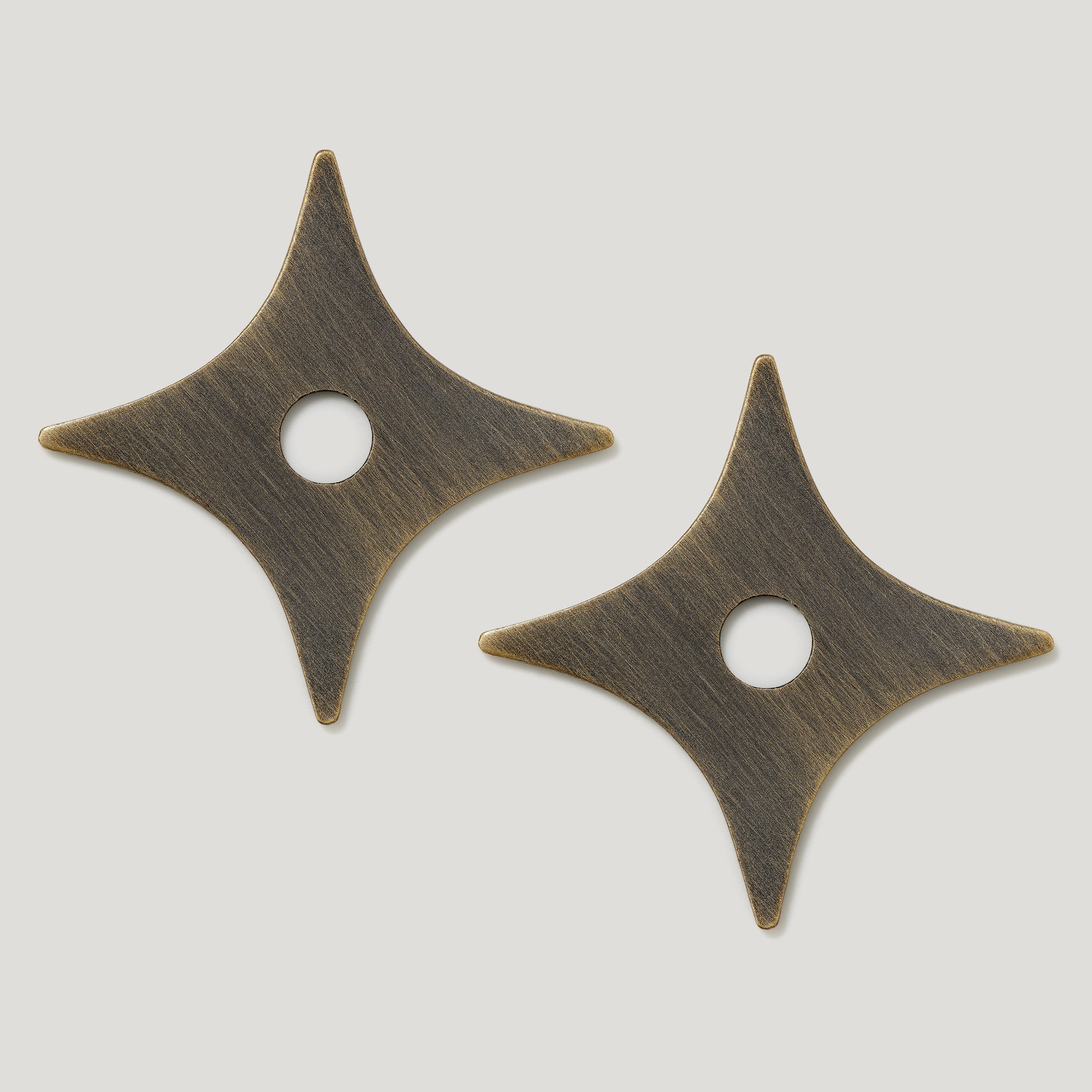 Plank Hardware ADA Pull with Star Backplates - Antique Brass