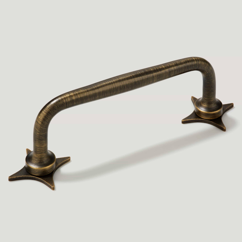 ADA Pull with Star Backplates - Antique Brass