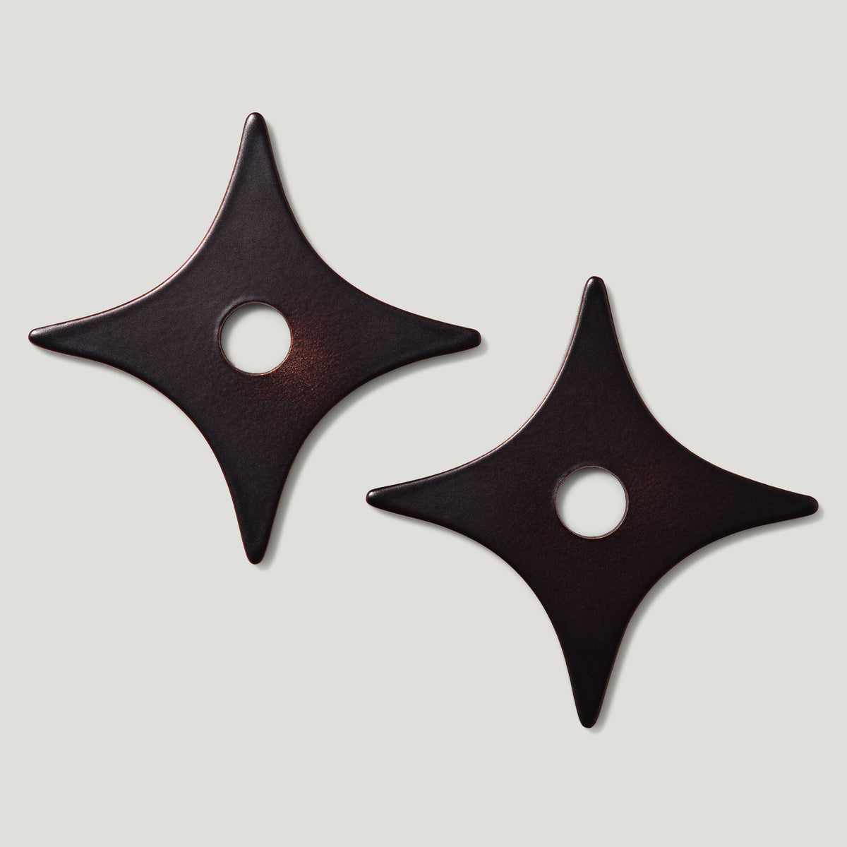Plank Hardware ADA Pull with Star Backplates - Blackened Bronze