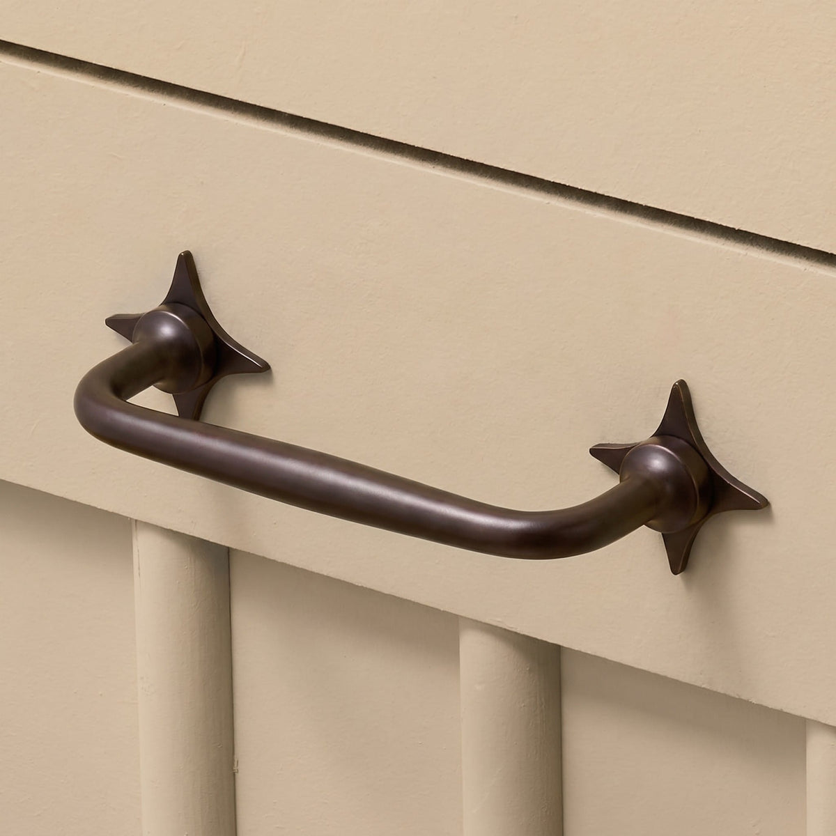 Plank Hardware ADA Pull with Star Backplates - Blackened Bronze