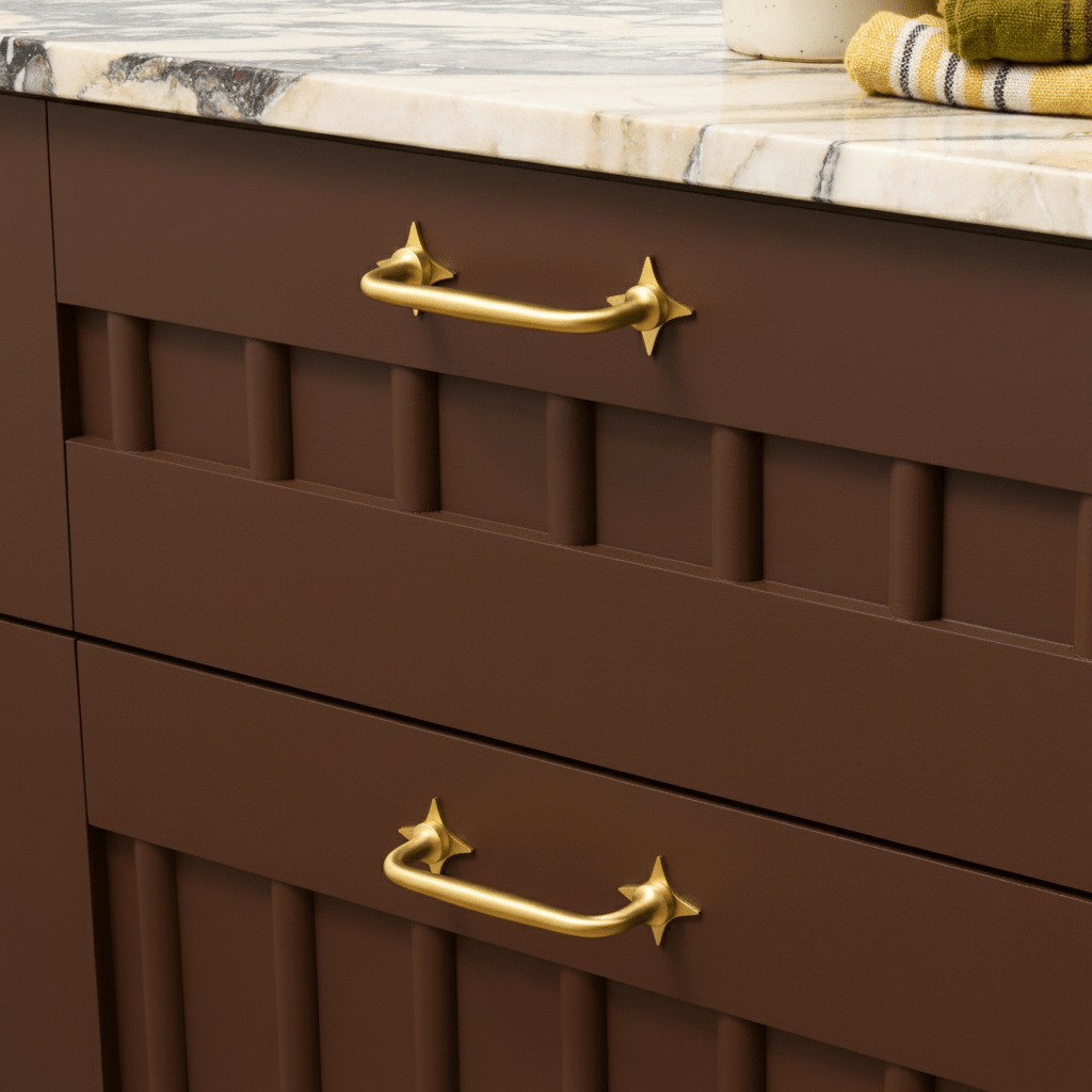 Plank Hardware ADA Pull with Star Backplates - Brass