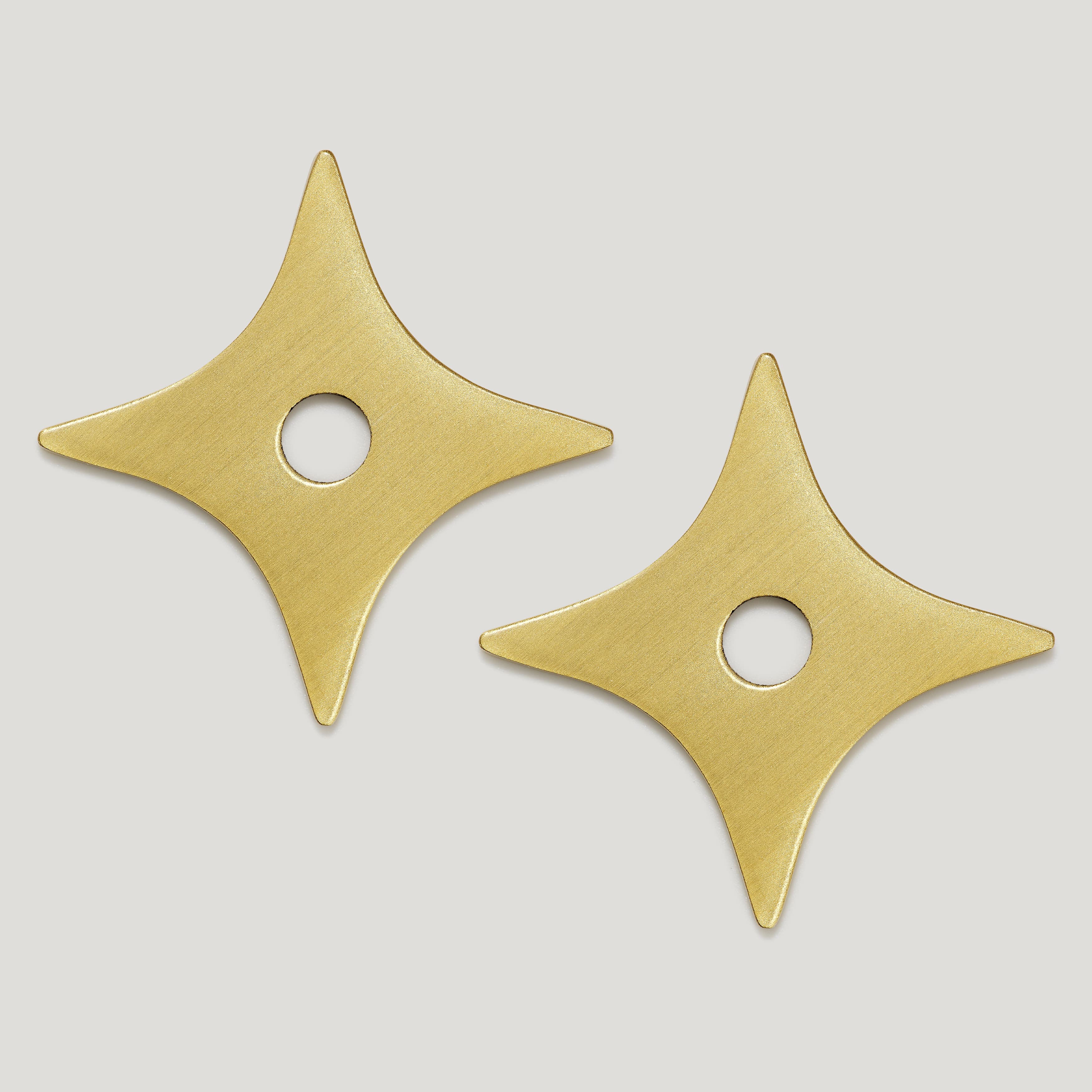 Plank Hardware ADA Pull with Star Backplates - Brass