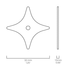 Plank Hardware ADA Star Knob Backplate - Polished Nickel