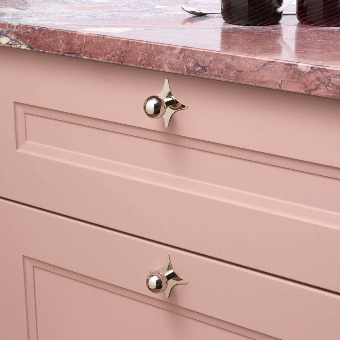Plank Hardware ADA Star Knob Backplate - Polished Nickel