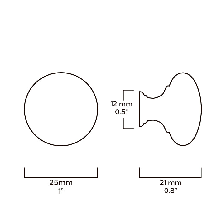 Plank Hardware ADELIA Knob - Unlacquered Brass