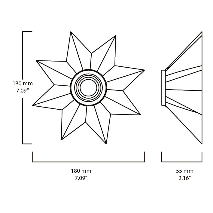 Plank Hardware ASTER Flush Mount Light - Unlacquered Brass