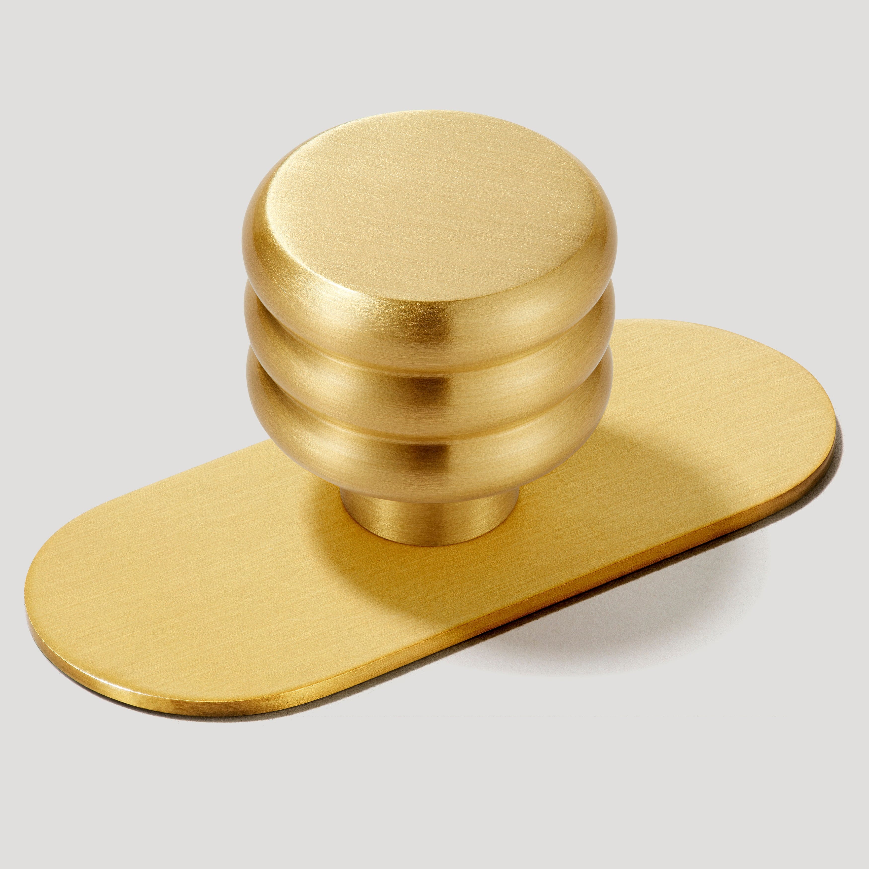 Plank Hardware Backplate with Knob ALVA Tubular Cabinet Knob - Brass