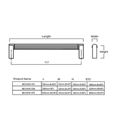 Plank Hardware BECKER Grooved Pull - Brass