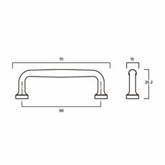 Plank Hardware ELIZA Pull with Ribbon Backplate - Brass