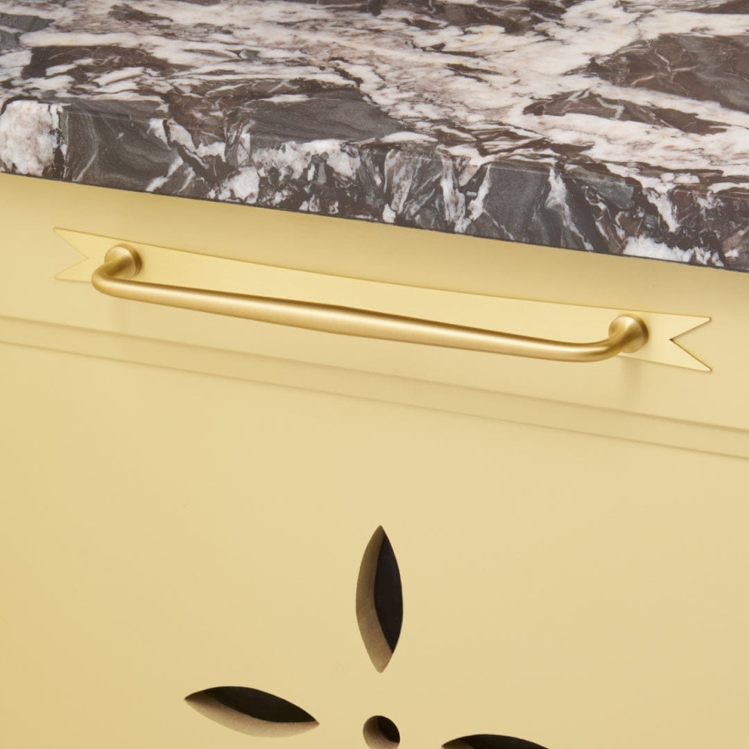 Plank Hardware ELIZA Pull with Ribbon Backplate - Brass