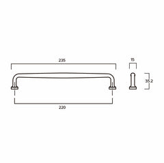 Plank Hardware ELIZA Pull with Ribbon Backplate - Unlacquered Brass