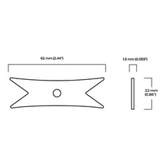 Plank Hardware ELIZA Ribbon Knob Backplate - Polished Nickel