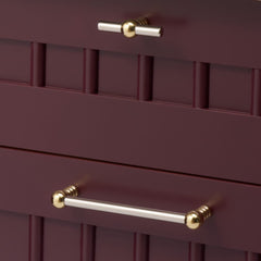 Plank Hardware ESBEN D Bar Pull - Polished Nickel & Unlacquered Brass