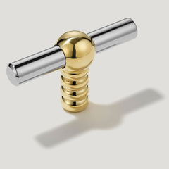 Plank Hardware ESBEN Single T Pull - Polished Nickel & Unlacquered Brass