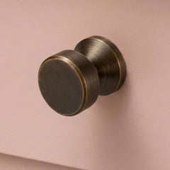 Plank Hardware FELIX Round Cabinet Knob - Antique Brass