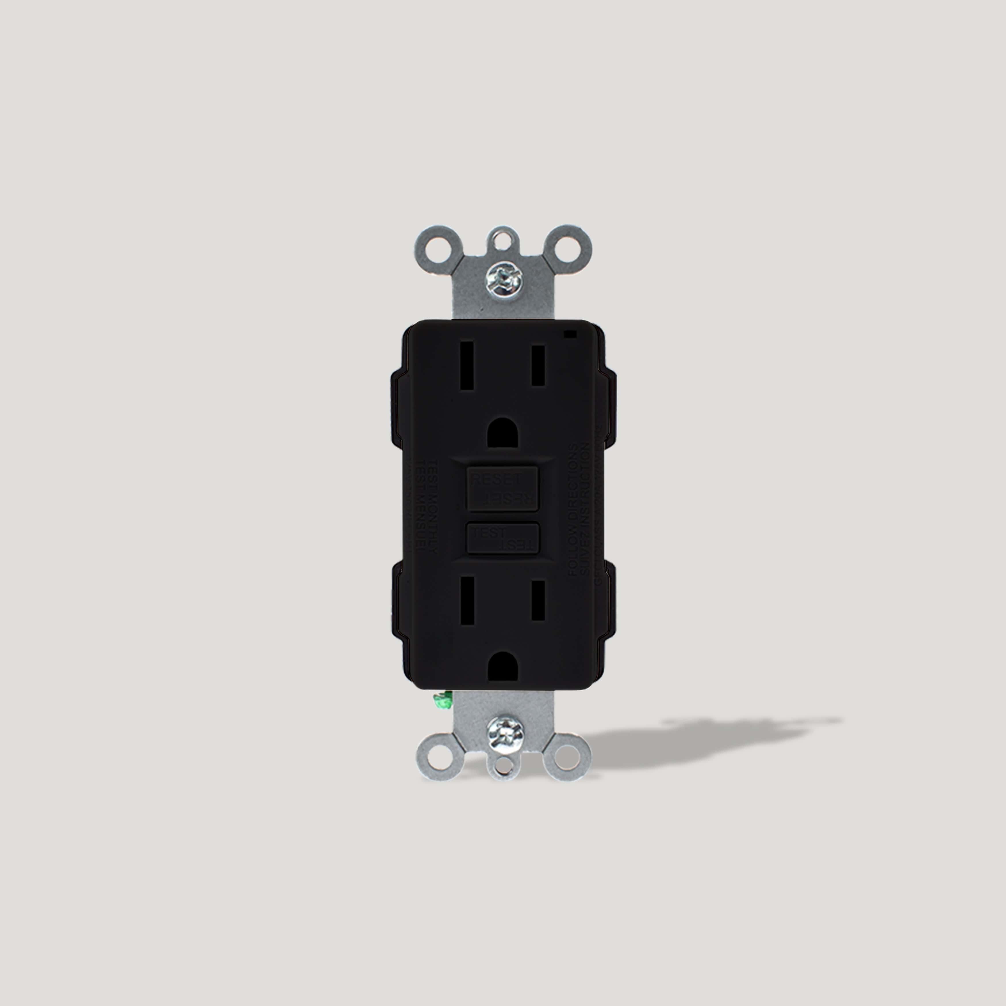 Plank Hardware GFCI Power Outlet 15A - Black