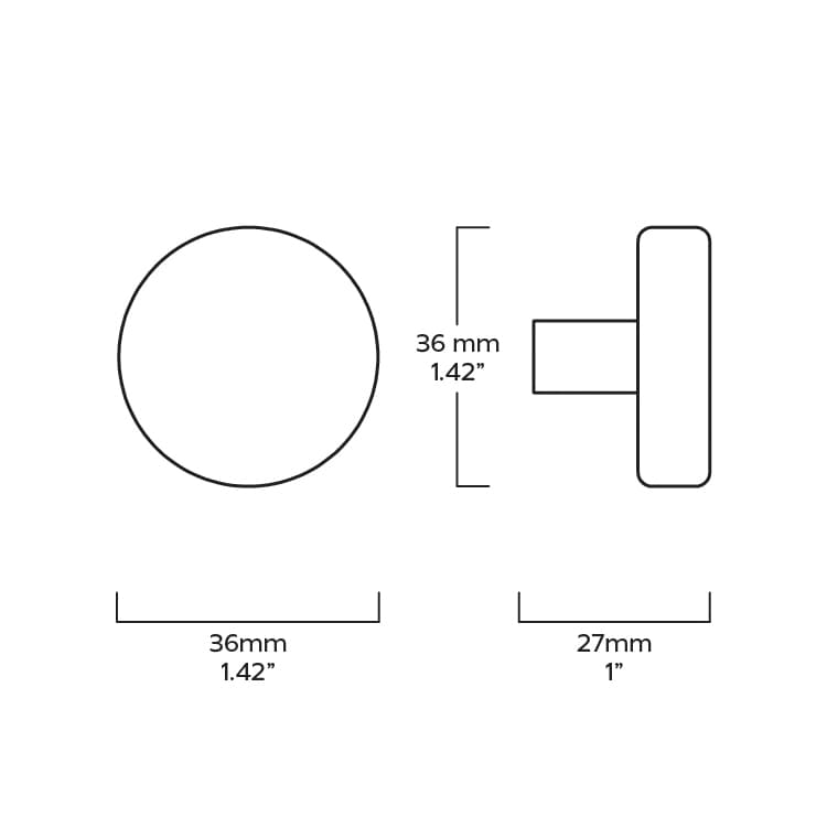 Plank Hardware GRAYSON Cabinet Knob - Aged Brass