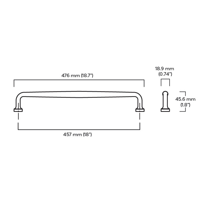 Plank Hardware GRAYSON Heavyweight Appliance Pull - Antique Brass