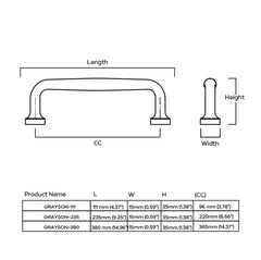 Plank Hardware GRAYSON Pull - Brass