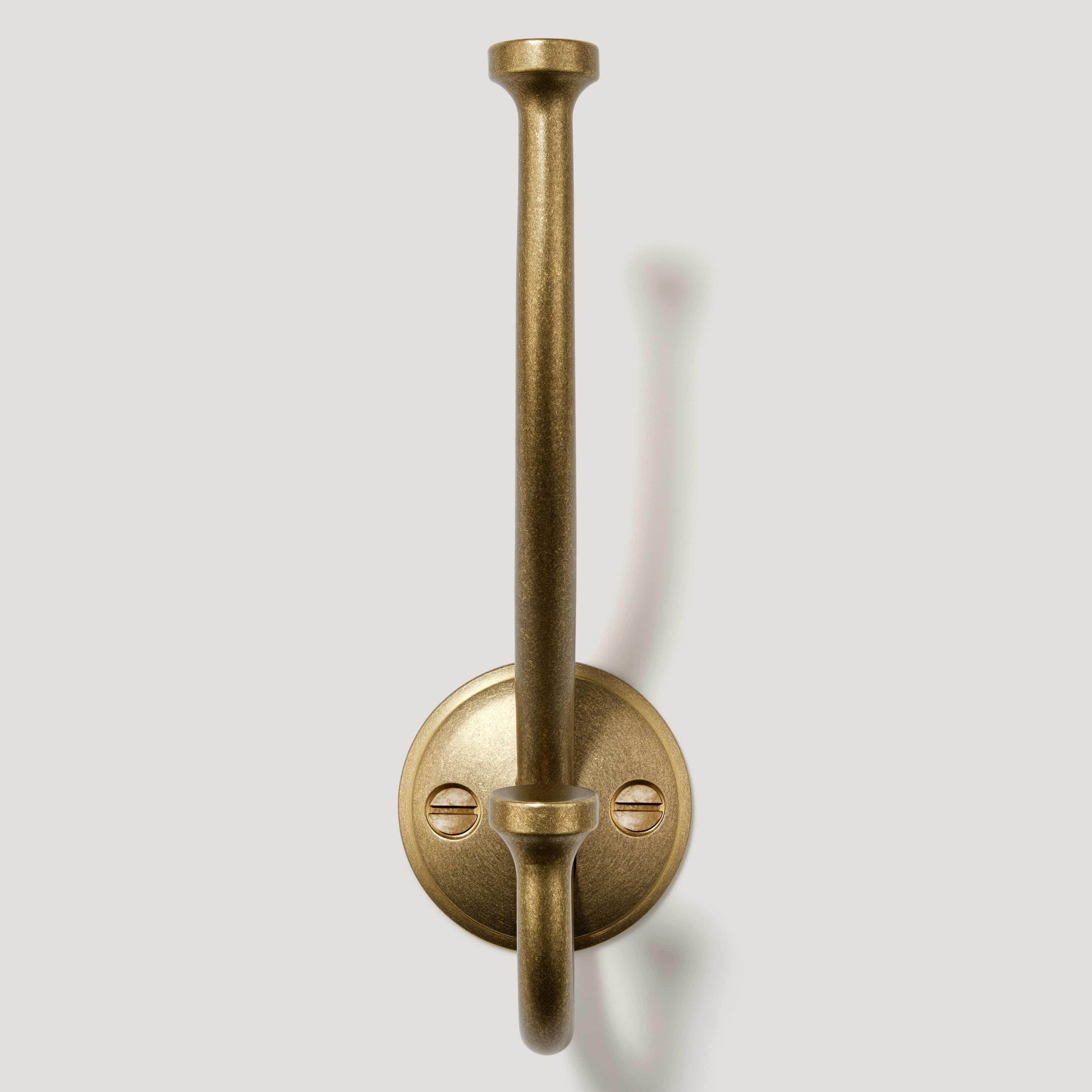 Plank Hardware GRAYSON Shaker Double Fixing Hook - Aged Brass