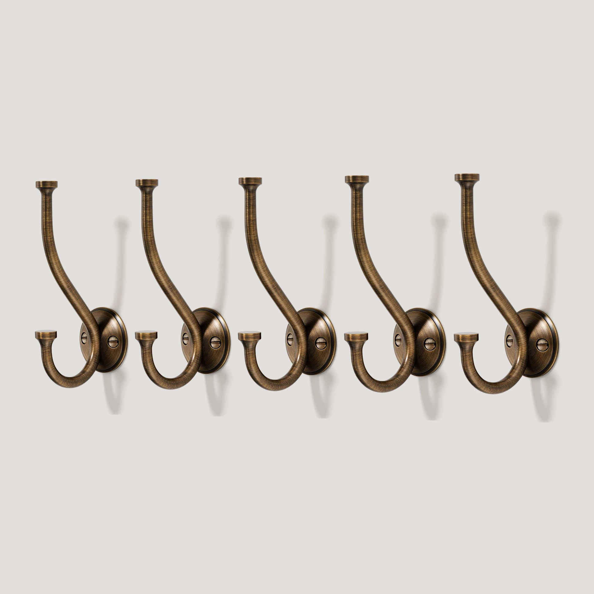 Plank Hardware GRAYSON Shaker Double Fixing Hook - Antique Brass