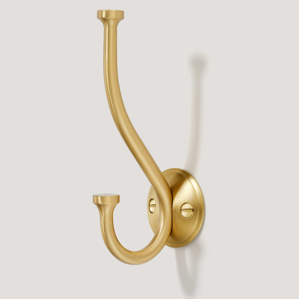 GRAYSON Shaker Double Fixing Hook - Brass