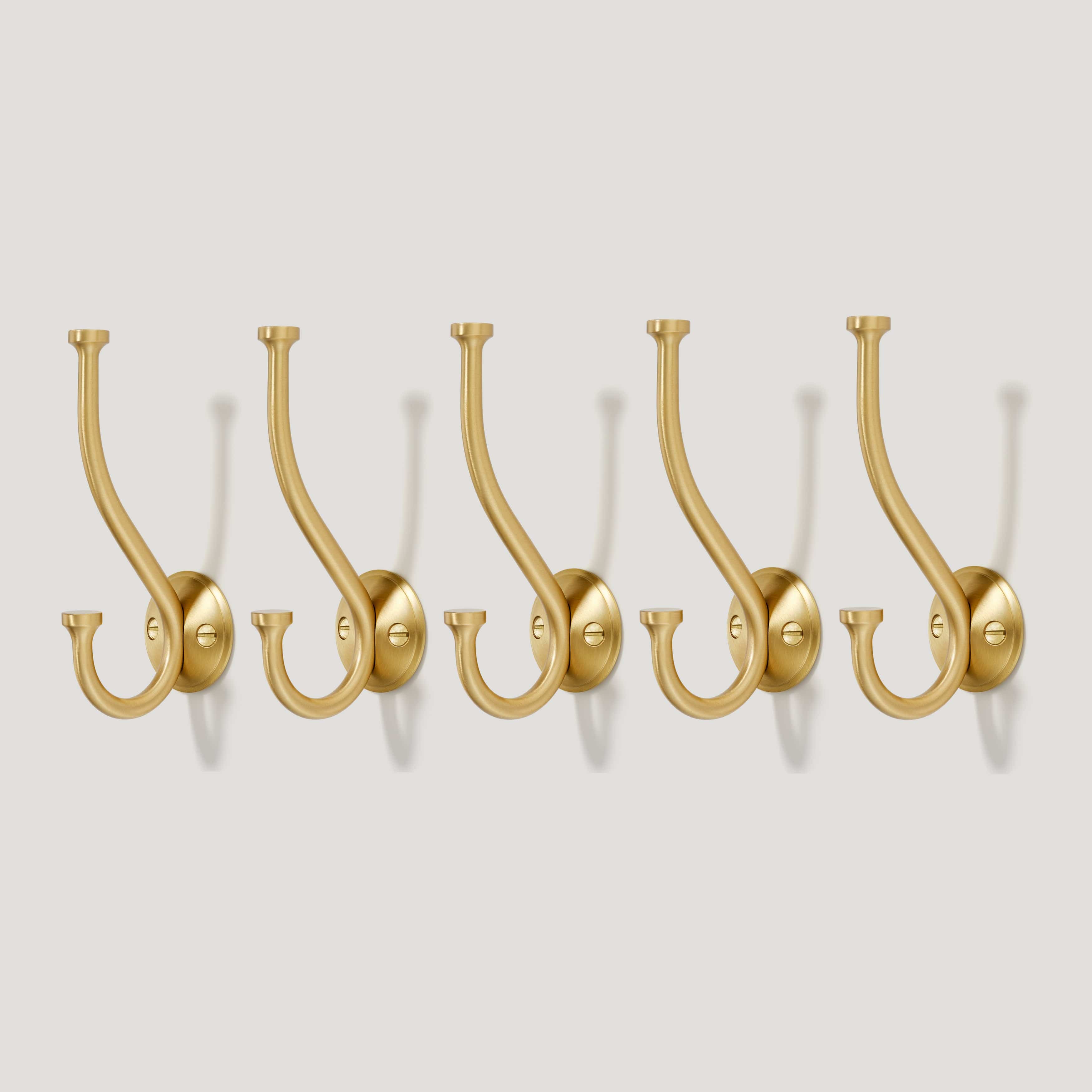 Plank Hardware GRAYSON Shaker Double Fixing Hook - Brass