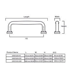 Plank Hardware GRAYSON Traditional D-Bar Pull - Aged Brass