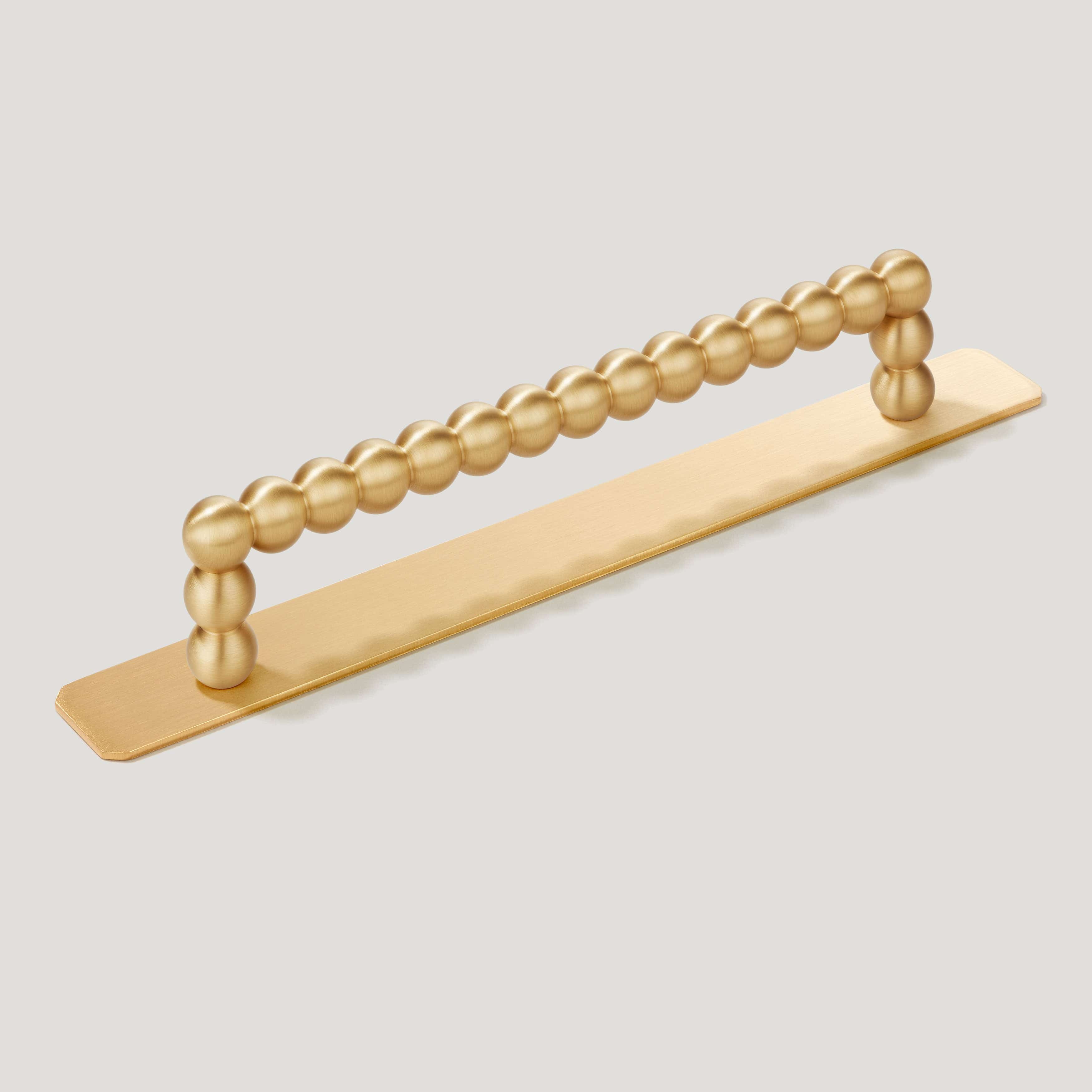 Plank Hardware Handle with Backplate BOBBIN D-Bar Pull - Brass
