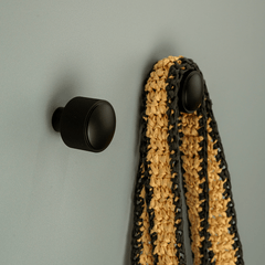 Plank Hardware HUMBOLDT Knurled Button Wall Hook - Black