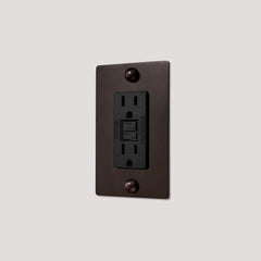 Plank Hardware JASPER 1G 15A GFCI Outlet - Blackened Bronze