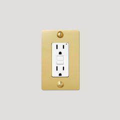 Plank Hardware JASPER 1G 15A GFCI Outlet - Brass