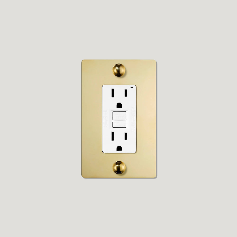 JASPER 1G 15A GFCI Outlet - Unlacquered Brass
