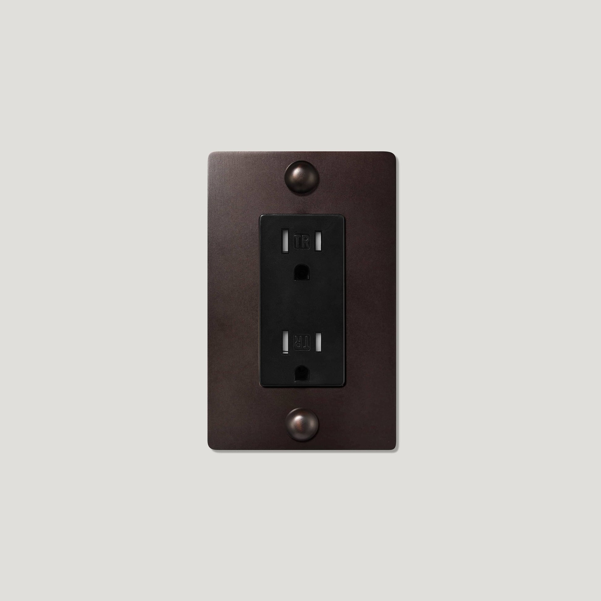 Plank Hardware JASPER 1G 15A Outlet - Blackened Bronze