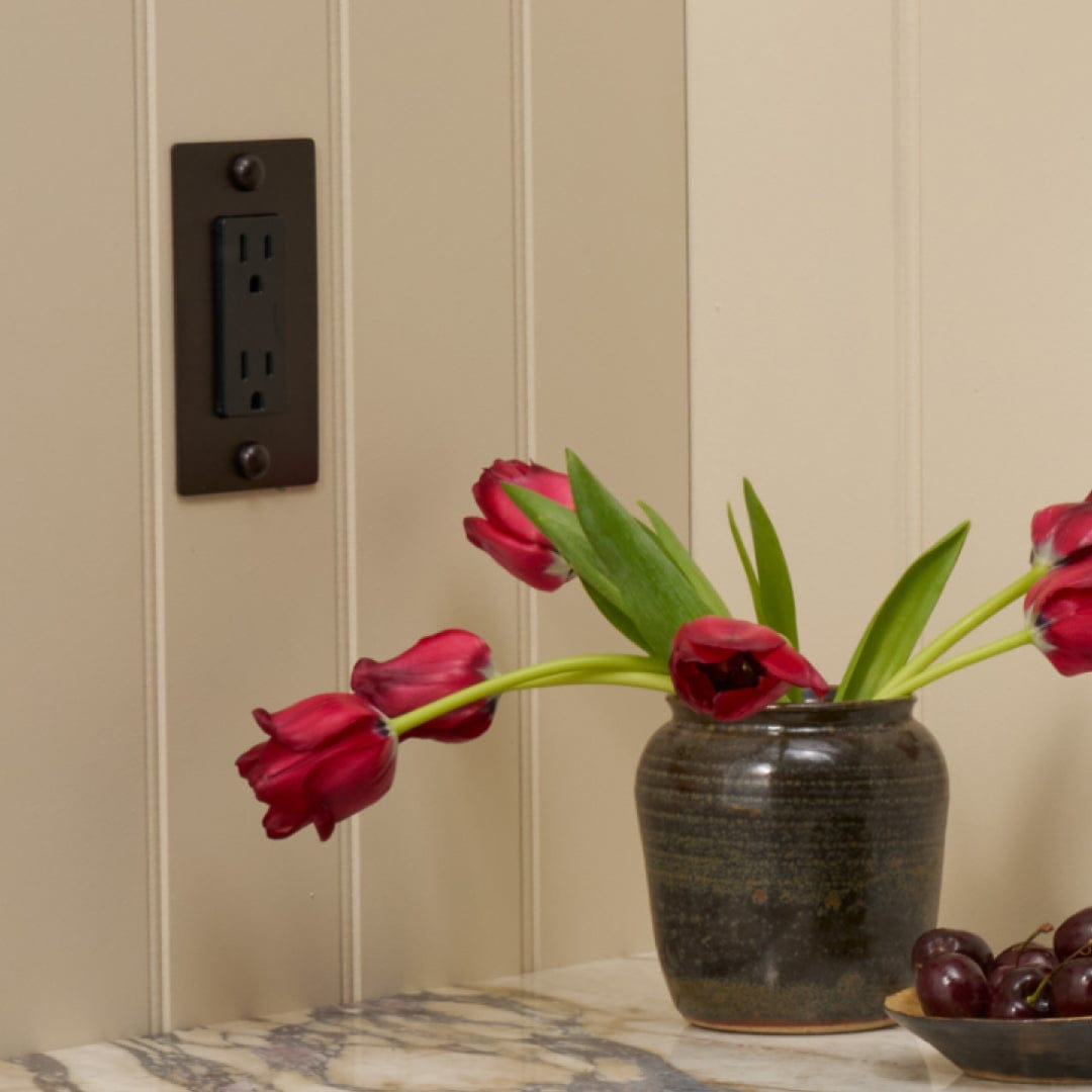 Plank Hardware JASPER 1G 15A Outlet - Blackened Bronze
