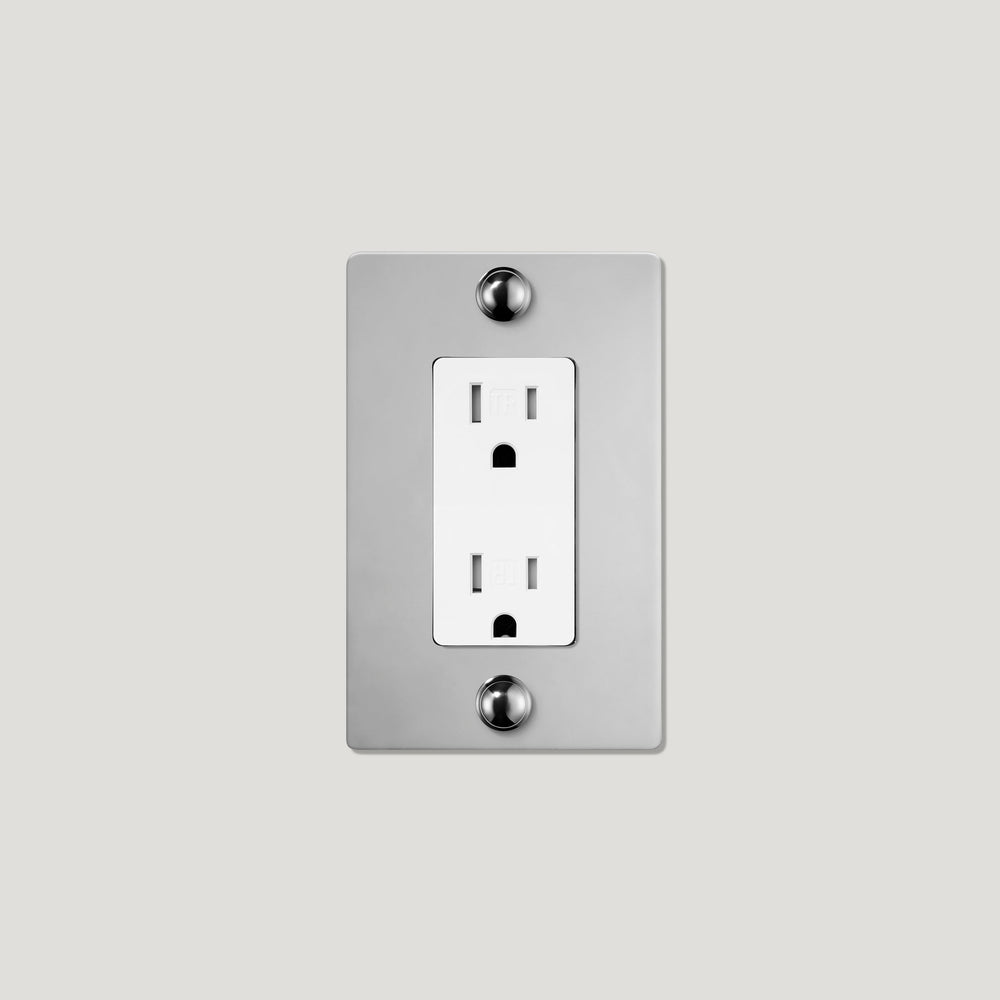 JASPER 1G 15A Outlet - Polished Nickel