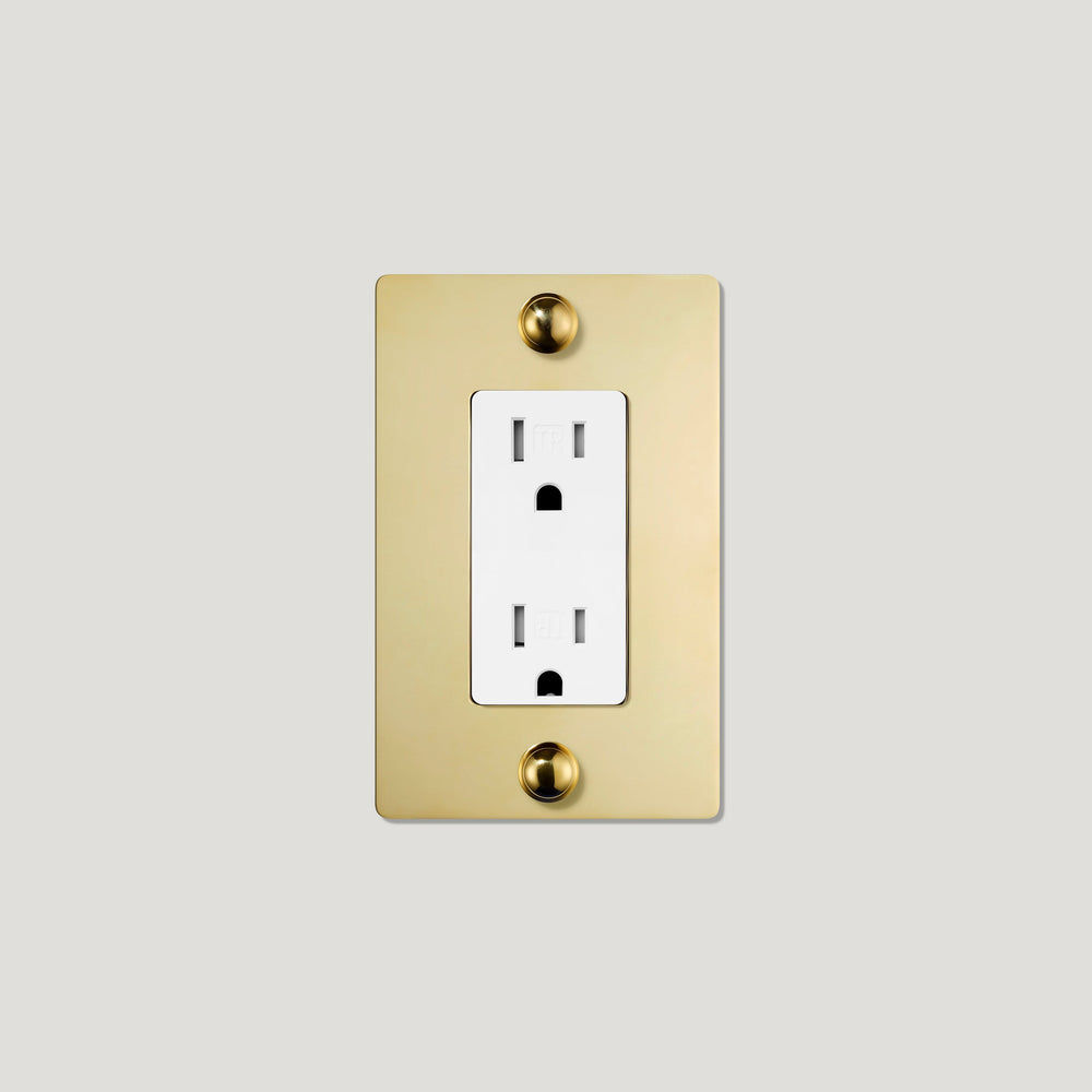 JASPER 1G 15A Outlet - Unlacquered Brass