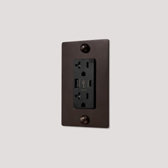 Plank Hardware JASPER 1G 20A USB Outlet - Blackened Bronze