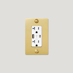 Plank Hardware JASPER 1G 20A USB Outlet - Brass