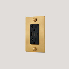 Plank Hardware JASPER 1G 20A USB Outlet - Heritage Brass