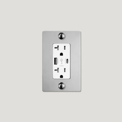 JASPER 1G 20A USB Outlet - Polished Nickel